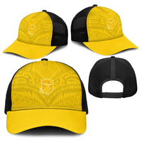 Niue Rugby Baseball Net Cap Hiapo Tribal Motifs Sporty Style - Polynesian Pride