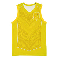 Custom Niue Rugby Basketball Jersey Hiapo Tribal Motifs Sporty Style - Polynesian Pride