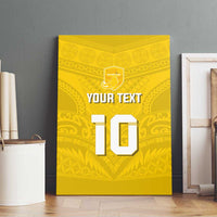 Custom Niue Rugby Canvas Wall Art Hiapo Tribal Motifs Sporty Style - Polynesian Pride