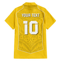 Custom Niue Rugby Family Matching Puletasi and Hawaiian Shirt Hiapo Tribal Motifs Sporty Style - Polynesian Pride