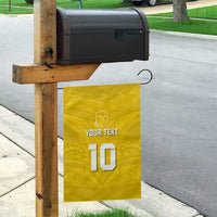 Custom Niue Rugby Garden Flag Hiapo Tribal Motifs Sporty Style - Polynesian Pride