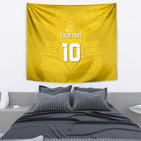 Custom Niue Rugby Tapestry Hiapo Tribal Motifs Sporty Style - Polynesian Pride