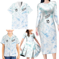 Custom New Zealand Football Family Matching Long Sleeve Bodycon Dress and Hawaiian Shirt The Whites-Aotearoa Inspired - Polynesian Pride