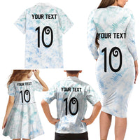 Custom New Zealand Football Family Matching Long Sleeve Bodycon Dress and Hawaiian Shirt The Whites-Aotearoa Inspired - Polynesian Pride