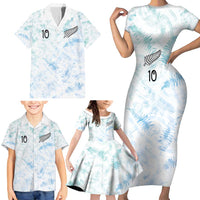 Custom New Zealand Football Family Matching Short Sleeve Bodycon Dress and Hawaiian Shirt The Whites-Aotearoa Inspired - Polynesian Pride