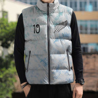 Custom New Zealand Football Sleeveless Puffer Jacket The Whites-Aotearoa Inspired - Polynesian Pride
