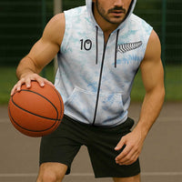 Custom New Zealand Football Sleeveless Zip Hoodie The Whites-Aotearoa Inspired - Polynesian Pride