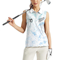 Custom New Zealand Football Women Sleeveless Polo Shirt The Whites-Aotearoa Inspired - Polynesian Pride