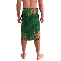 Custom Hawaii Volleyball Lavalava Kakau Abstract and Tropical Plants Green Color - Polynesian Pride