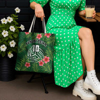 Custom Hawaii Volleyball Tote Bag Kakau Abstract and Tropical Plants Green Color - Polynesian Pride