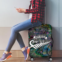 New Zealand Luggage Cover Aotearoa Symbols With Silver Fern LT03 - Polynesian Pride