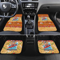 Hawaii Mele Kalikimaka Car Mats Funny Santa Claus Surfing on Tropical Plants LT03 Set 4pcs Multicolor - Polynesian Pride