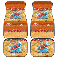 Hawaii Mele Kalikimaka Car Mats Funny Santa Claus Surfing on Tropical Plants LT03 - Polynesian Pride