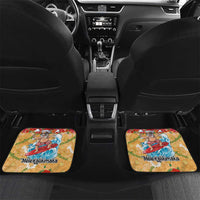 Hawaii Mele Kalikimaka Car Mats Funny Santa Claus Surfing on Tropical Plants LT03 Set 2pcs - Back Multicolor - Polynesian Pride