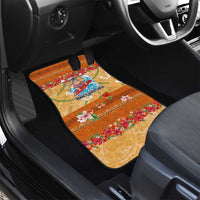 Hawaii Mele Kalikimaka Car Mats Funny Santa Claus Surfing on Tropical Plants LT03 - Polynesian Pride