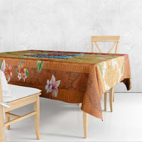 Hawaii Mele Kalikimaka Tablecloth Funny Santa Claus Surfing on Tropical Plants - Polynesian Pride