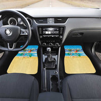 Polynesian Merry Christmas Car Mats Funny Santa Beach Tropical Plant and Turtle LT03 Set 2pcs - Front Multicolor - Polynesian Pride