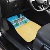Polynesian Merry Christmas Car Mats Funny Santa Beach Tropical Plant and Turtle LT03 - Polynesian Pride