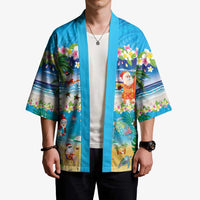 Polynesian Merry Christmas Kimono Funny Santa Beach Tropical Plant and Turtle LT03 - Polynesian Pride