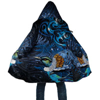 Aotearoa Matariki Cloak Maori Tribal with Silver Fern and Tui Bird Galaxy Style - Polynesian Pride