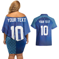 Custom Fiji Football-Towards World Cup 2026 Couples Matching Off Shoulder Short Dress and Hawaiian Shirt LT03 - Polynesian Pride