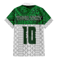Custom Hawaii Volleyball-Kakau Motif Green Color Family Matching Mermaid Dress and Hawaiian Shirt LT03 - Polynesian Pride