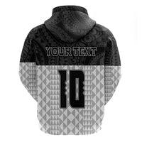 Custom Hawaii Volleyball-Kakau Motif Grayscale Color Hoodie LT03 - Polynesian Pride