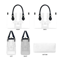 Philippines Barong Style Leather Bag with Polynesian Art and Leaf Motif White Color
