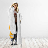 Philippines Barong Style Hooded Blanket with Polynesian Art and Leaf Motif Yellow Color
