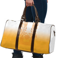 Philippines Barong Style Travel Bag with Polynesian Art and Leaf Motif Yellow Color