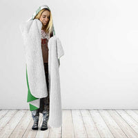 Philippines Barong Style Hooded Blanket with Polynesian Art and Leaf Motif Green Color