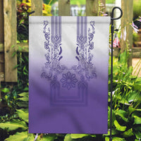 Philippines Barong Style Garden Flag with Polynesian Art and Leaf Motif Purple Color
