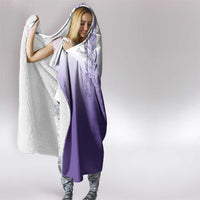 Philippines Barong Style Hooded Blanket with Polynesian Art and Leaf Motif Purple Color