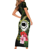Kia Orana Cook Islands Family Matching Short Sleeve Bodycon Dress and Hawaiian Shirt Turtle and Hibiscus Polynesian Pattern LT03 - Polynesian Pride