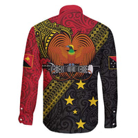 Papua New Guinea Goroka Show Family Matching Long Sleeve Bodycon Dress and Hawaiian Shirt Bird-of-paradise and Melanesian Tattoo Pattern LT03 - Polynesian Pride