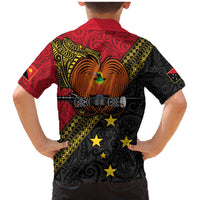 Papua New Guinea Goroka Show Family Matching Mermaid Dress and Hawaiian Shirt Bird-of-paradise and Melanesian Tattoo Pattern LT03 - Polynesian Pride