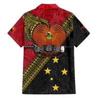 Papua New Guinea Goroka Show Family Matching Summer Maxi Dress and Hawaiian Shirt Bird-of-paradise and Melanesian Tattoo Pattern LT03 - Polynesian Pride