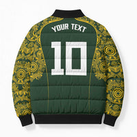 Australia Rugby Custom Bomber Puffer Jacket Aboriginal Art Sporty Style - Polynesian Pride