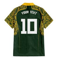 Australia Rugby Custom Family Matching Mermaid Dress and Hawaiian Shirt Aboriginal Art Sporty Style LT03 - Polynesian Pride