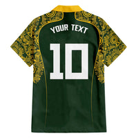 Australia Rugby Custom Family Matching Short Sleeve Bodycon Dress and Hawaiian Shirt Aboriginal Art Sporty Style LT03 - Polynesian Pride