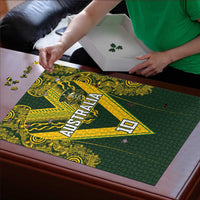 Australia Rugby Custom Puzzle Aboriginal Art Sporty Style - Polynesian Pride