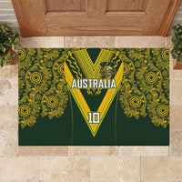 Australia Rugby Custom Rubber Doormat Aboriginal Art Sporty Style - Polynesian Pride