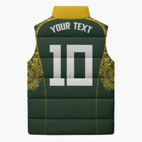 Australia Rugby Custom Sleeveless Puffer Jacket Aboriginal Art Sporty Style - Polynesian Pride