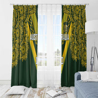 Australia Rugby Custom Window Curtain Aboriginal Art Sporty Style - Polynesian Pride