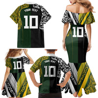 Aotearoa Australia Rugby Custom Family Matching Mermaid Dress and Hawaiian Shirt Maori and Aboriginal Art Sporty Style LT03 - Polynesian Pride