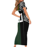 Aotearoa Australia Rugby Custom Family Matching Short Sleeve Bodycon Dress and Hawaiian Shirt Maori and Aboriginal Art Sporty Style LT03 - Polynesian Pride