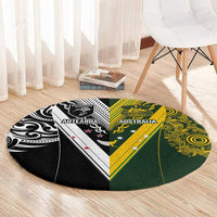 Aotearoa Australia Rugby Round Carpet Maori and Aboriginal Art Sporty Style LT03 - Polynesian Pride