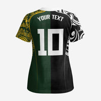 Aotearoa Australia Rugby Custom Scrub Top Maori and Aboriginal Art Sporty Style - Polynesian Pride