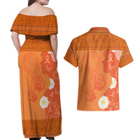 International Day for the Elimination of Violence Against Women Couples Matching Off Shoulder Maxi Dress and Hawaiian Shirt Polynesian Pattern LT03 - Polynesian Pride