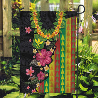 Hawaiian Independence Day Garden Flag Kanaka Maoli Symbols With Tapa Motifs and Tropical Plants LT03 Garden Flag Black - Polynesian Pride